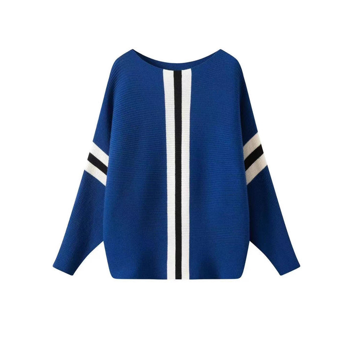 Ladies thick knit sweater with modern stripes Lune London