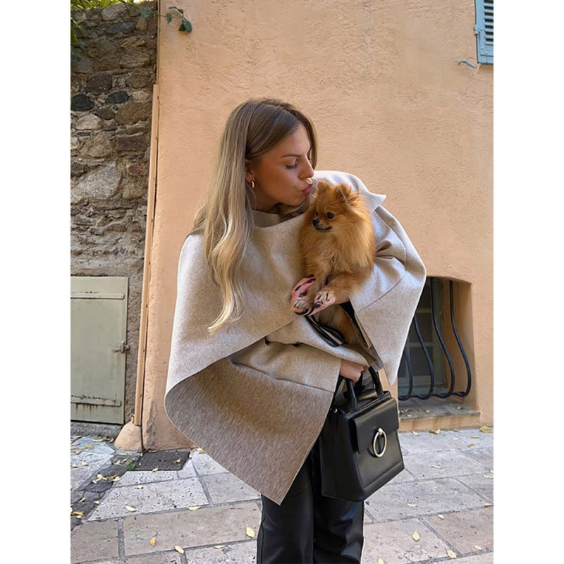 Ladies Elegant Hooded Jacket with Innovative Cut and Generous Sleeves Lune London