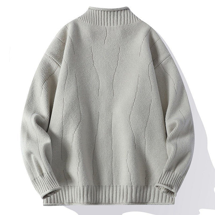 Fashion knit jacket for men with stand-up collar and zipper Lune London