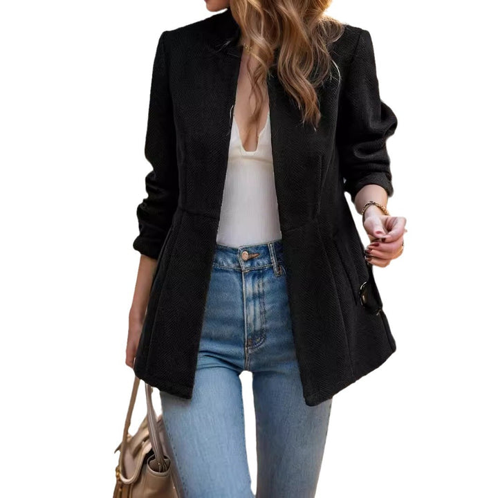 Elegant blazer for women in herringbone pattern with fitted silhouette Lune London
