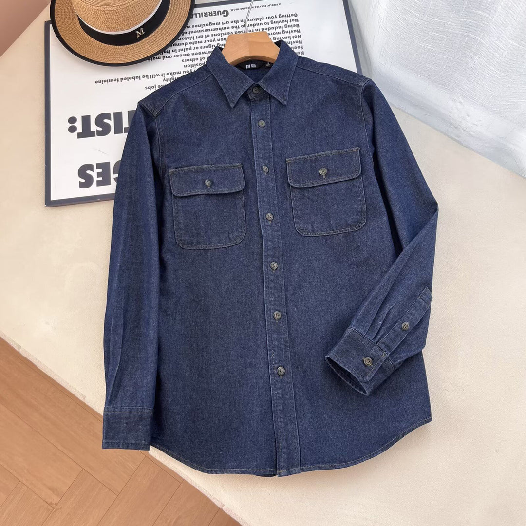 Chemisier en denim décontracté pour femmes avec poches poitrine Chic & Stil