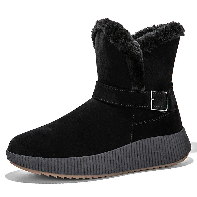 Women's winter boots lined with trendy buckle application and non-slip sole Lune London