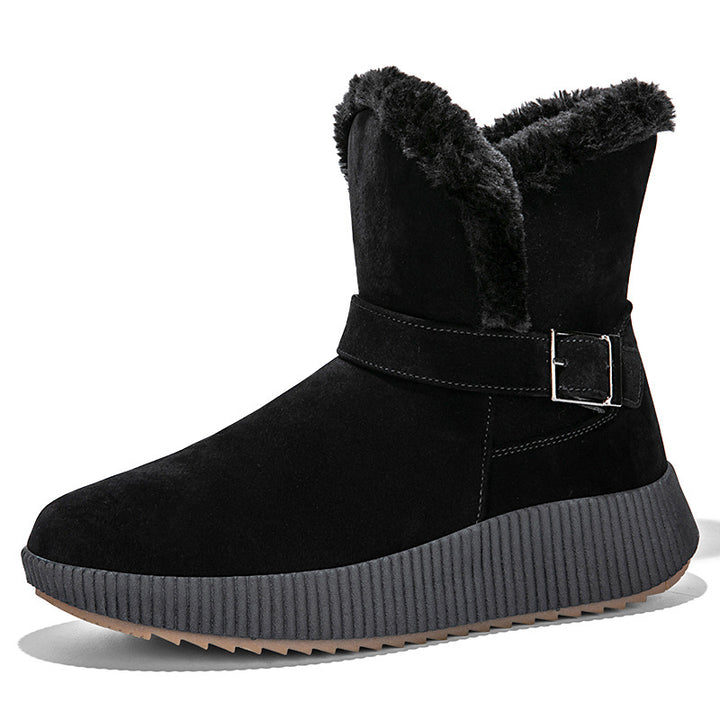 Women's winter boots lined with trendy buckle application and non-slip sole Lune London