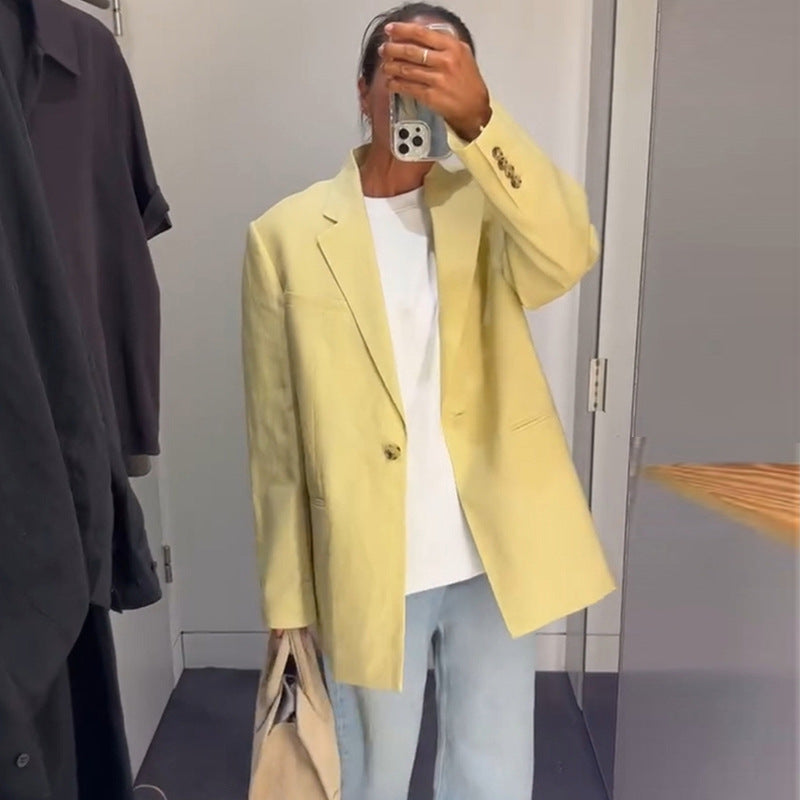 Lune London Women's Casual Linen Blazer