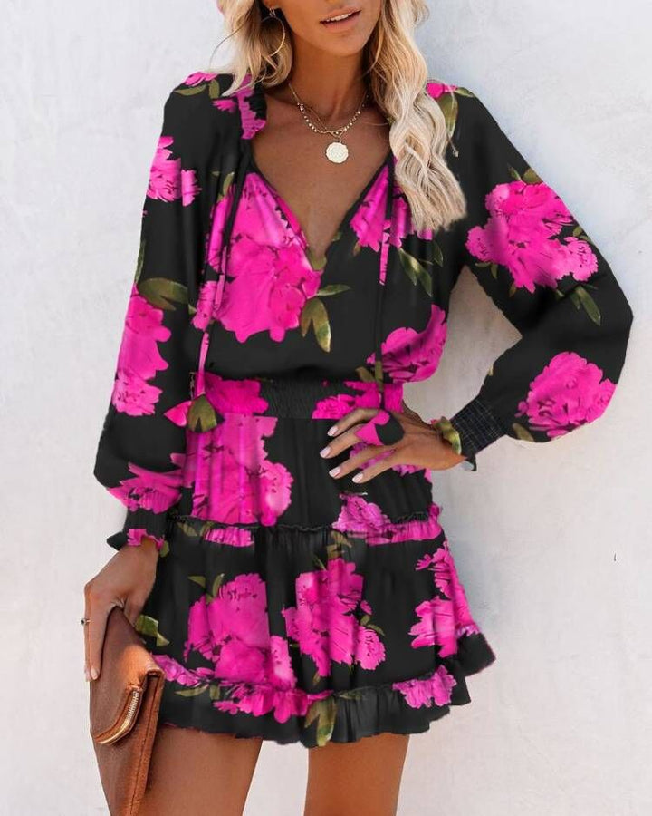 Elegant Lune London Ruffled Mini Flower Dress for Women