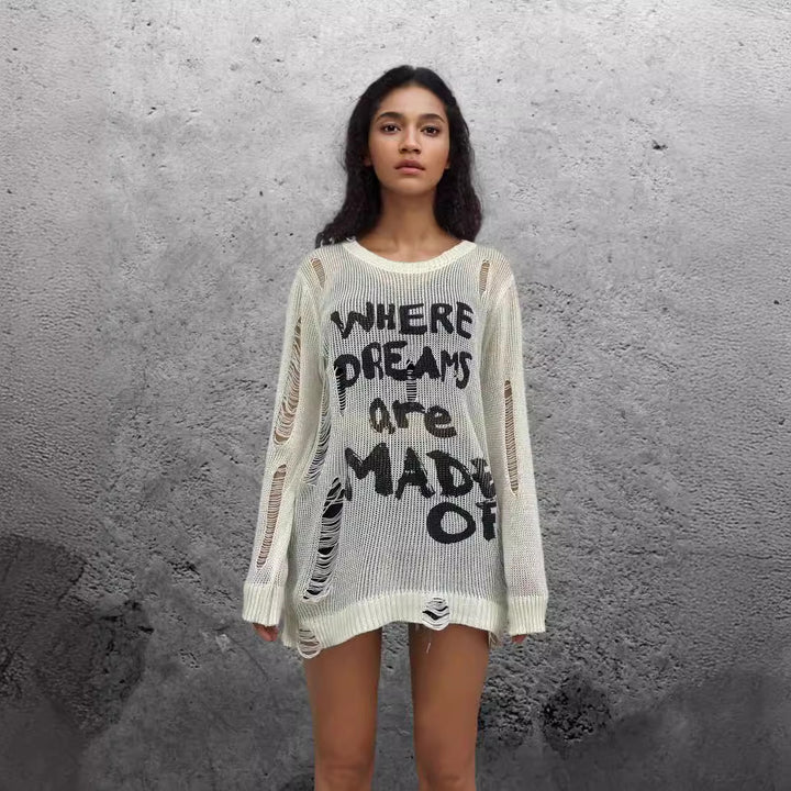 Women's sweatshirt with striking inscription and relaxed fit Lune Londonl