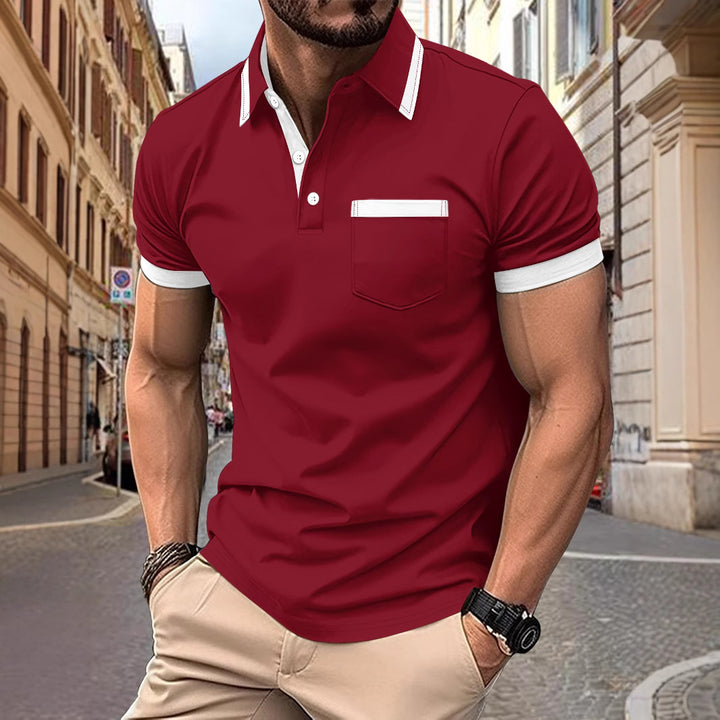 Men's modern polo with contrast collar Lune London