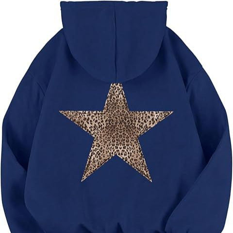 Haut à capuche pour femme avec grand motif étoile imprimé léopard Chic & Stil