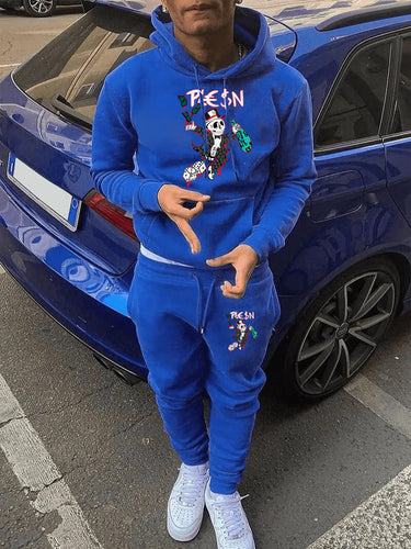 Men's jogger set with a striking graphic design and practical kangaroo pockets Lune London