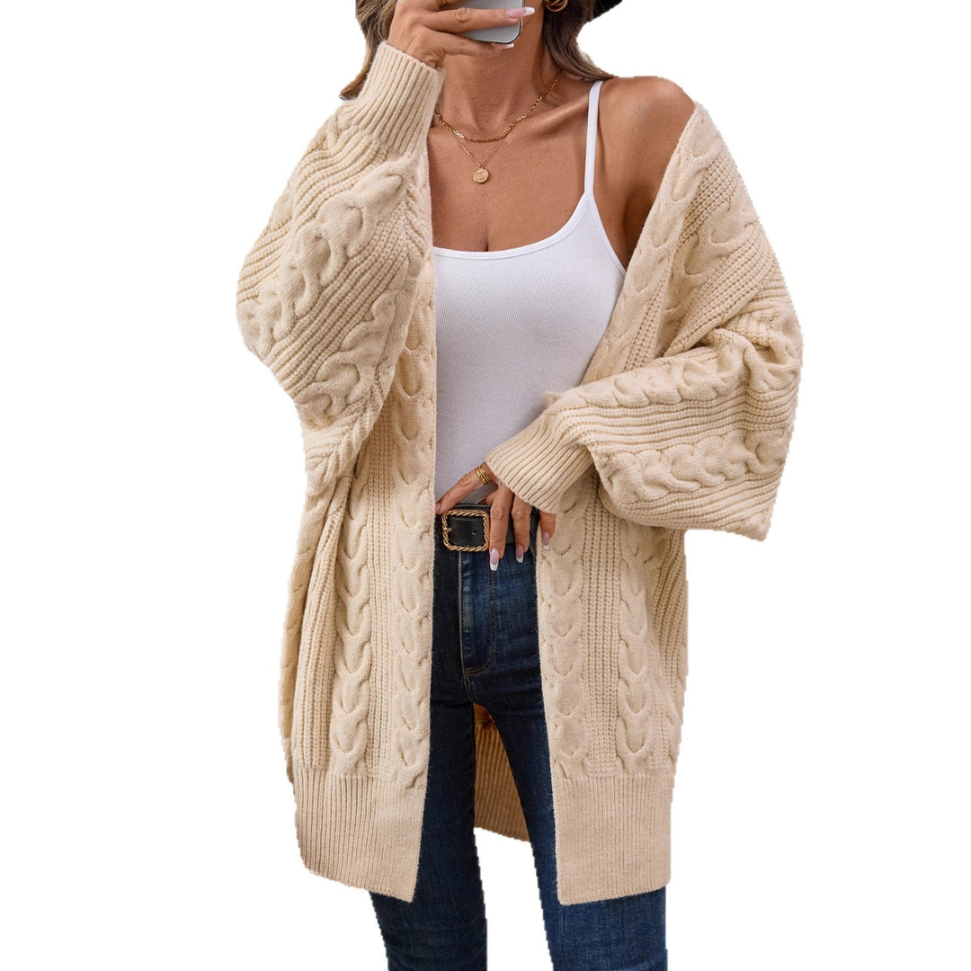 Women's knit jacket with creative twisted pattern and relaxed fit Lune London