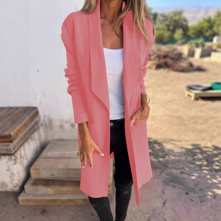 Manteau oversized décontracté pour femmes avec poches latérales et col ouvert Chic & Stil