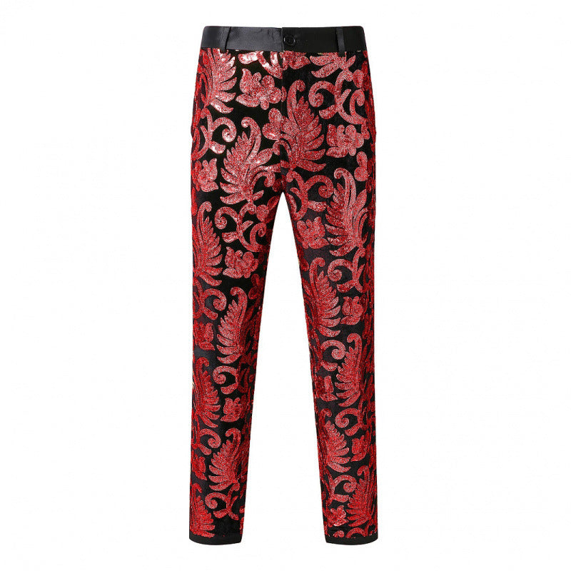 Elegant sequin pants for men with floral design Lune London