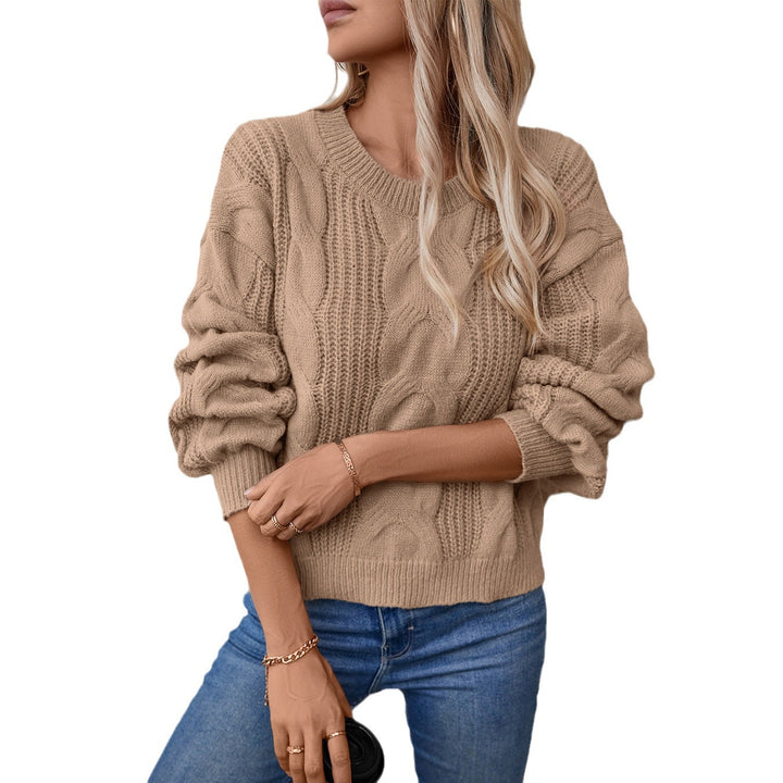 Pull femme en grosse maille avec des manches volumineuses et motif en torsades Lune London