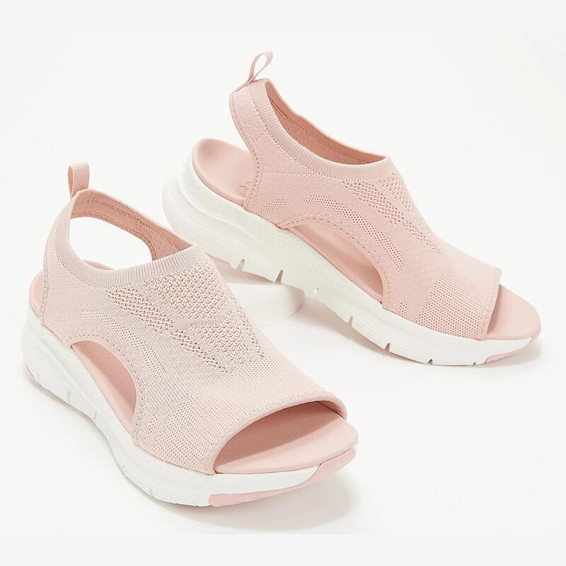 Breathable heeled sandals for women with elastic upper and cushioned insole Lune London