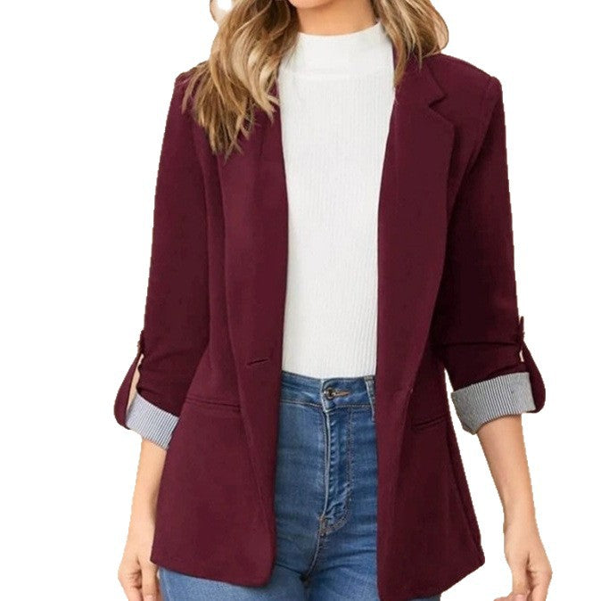 Elegant and versatile blazer jacket for women with rolled-up sleeves Lune London