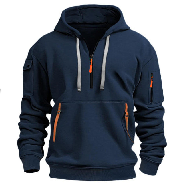 Men's functional hoodie with zipper and side pockets Chic & Stil