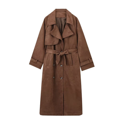 Ladies elegant high-quality suede trench coat Lune London
