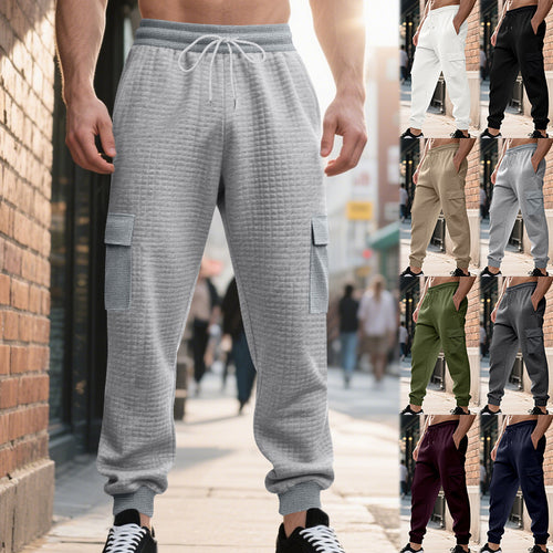 Men's cargo jogger pants with practical side pockets and elastic waistband Lune London