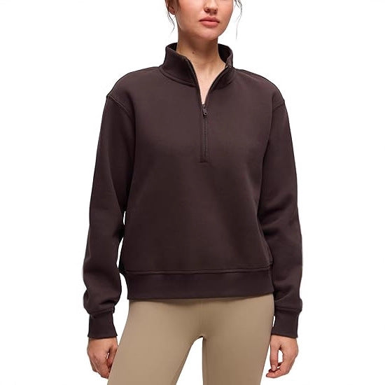 Pull en fleece sportif pour femmes avec col montant Chic & Stil