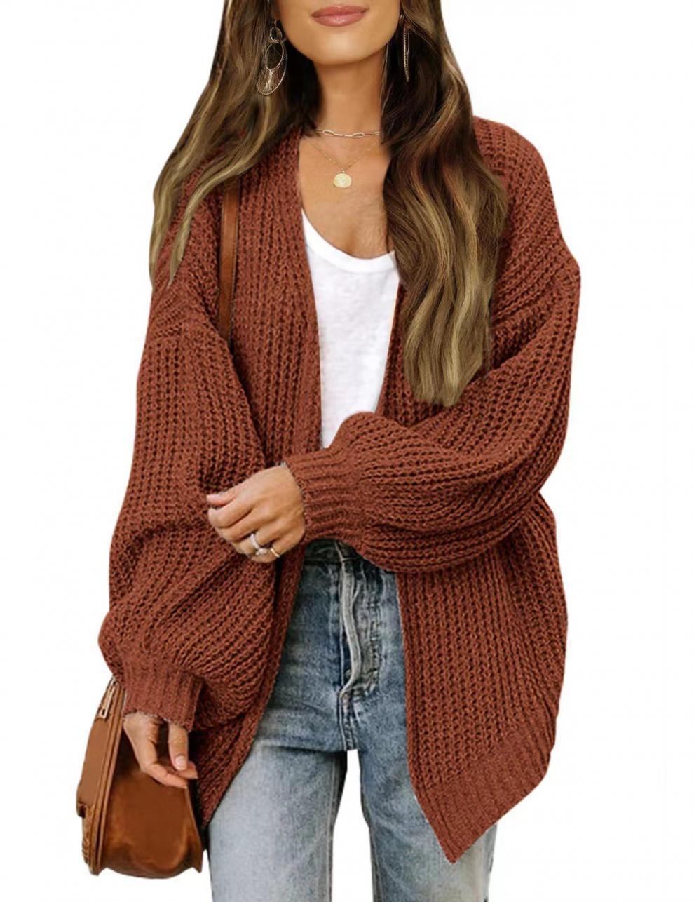 Dames gilet aérien en tricot avec coupe oversize et décolleté en V profond Chic & Stil