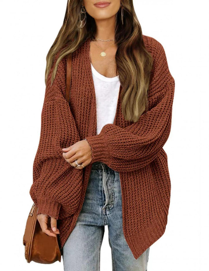 Dames gilet aérien en tricot avec coupe oversize et décolleté en V profond Chic & Stil