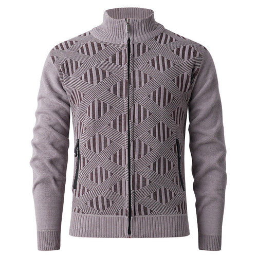 Elegant knitted jacket for men with structured design and high collar Lune London