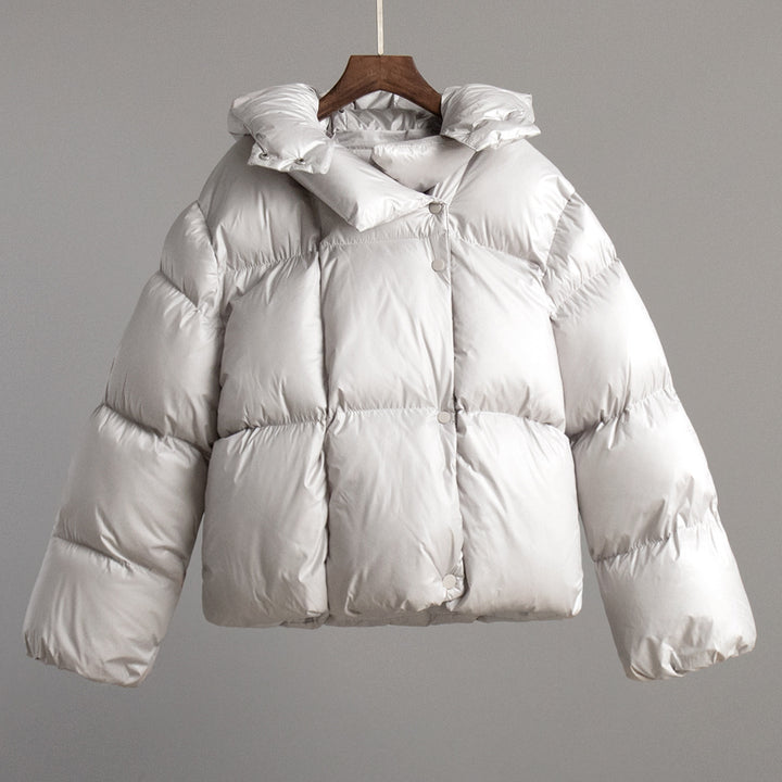 Women Fashionable and Warm Down Jacket with Removable Hood Insert Lune London
