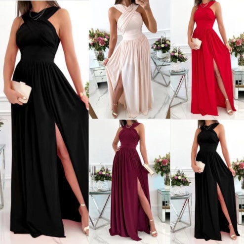 Women Elegant Maxi Dress with Draped Details Lune London