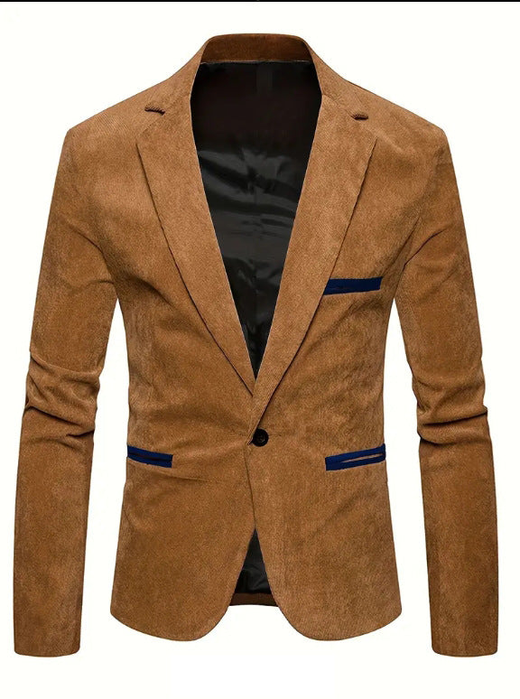Suede blazer for men with textured surface Lune London