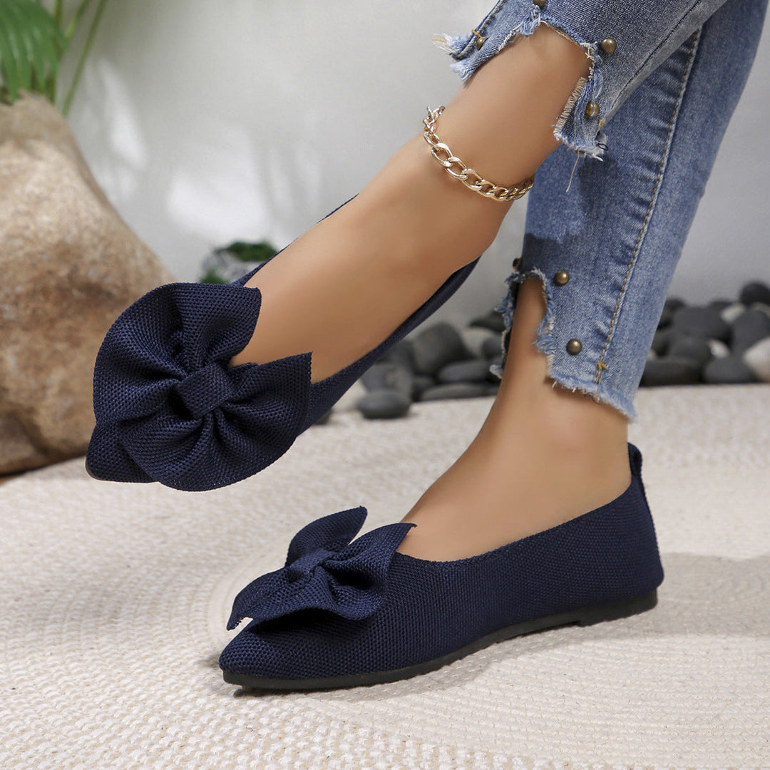 Ladies Ballerinas with Decorative Bow Detail and Comfortable Footbed Lune London