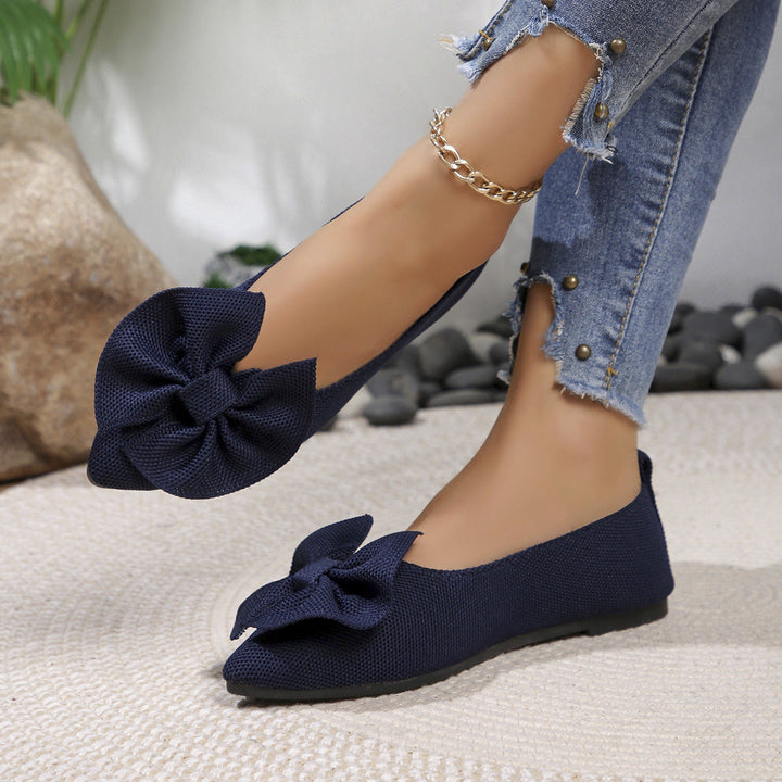 Ladies Ballerinas with Decorative Bow Detail and Comfortable Footbed Lune London