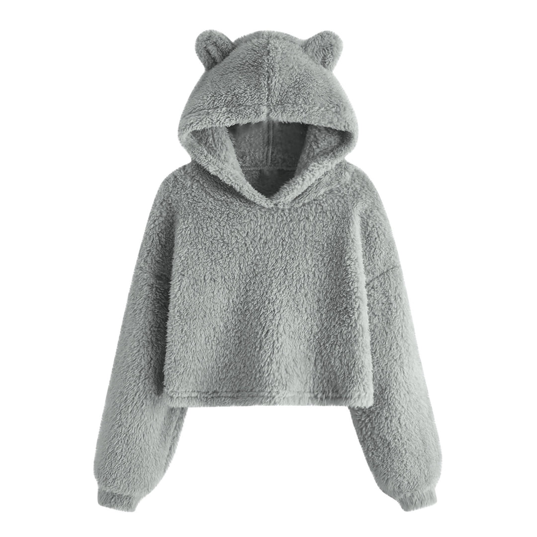 Ladies Cozy Sweatshirt and Fleece with Chic Bear Ears and Style