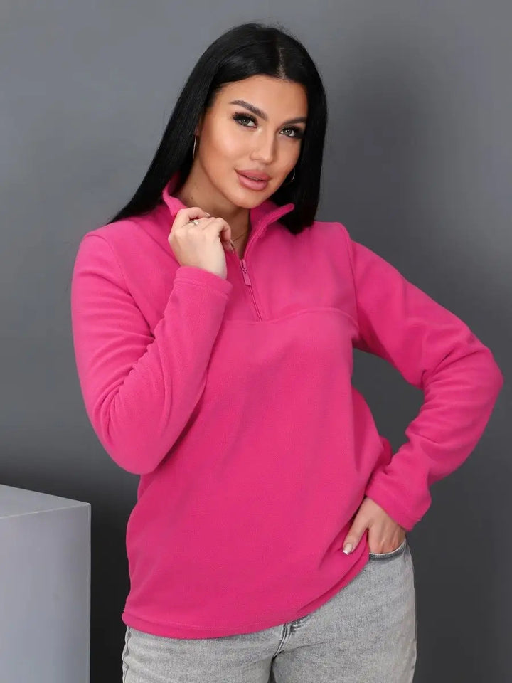 Ladies fleece sweater with high collar Lune London