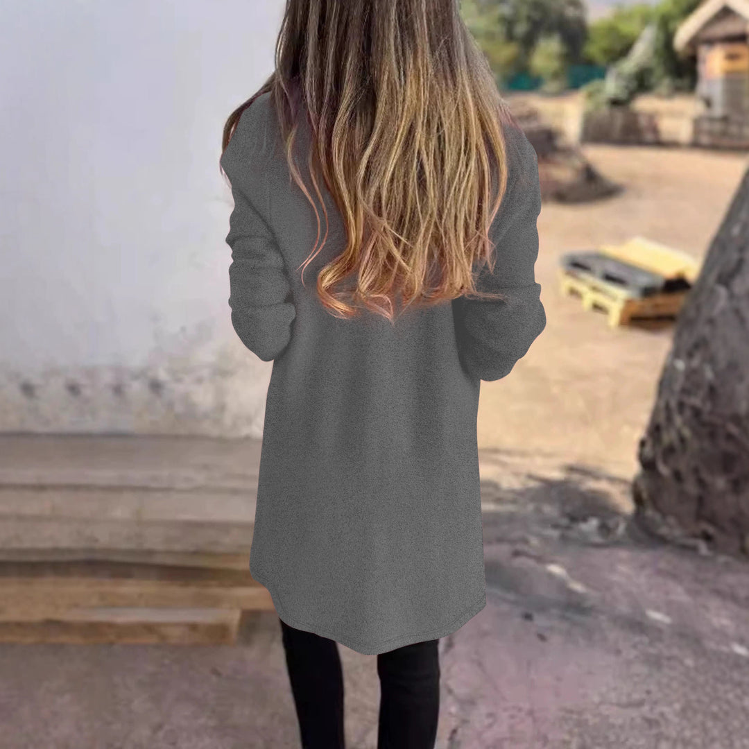 Manteau oversized décontracté pour femmes avec poches latérales et col ouvert Chic & Stil