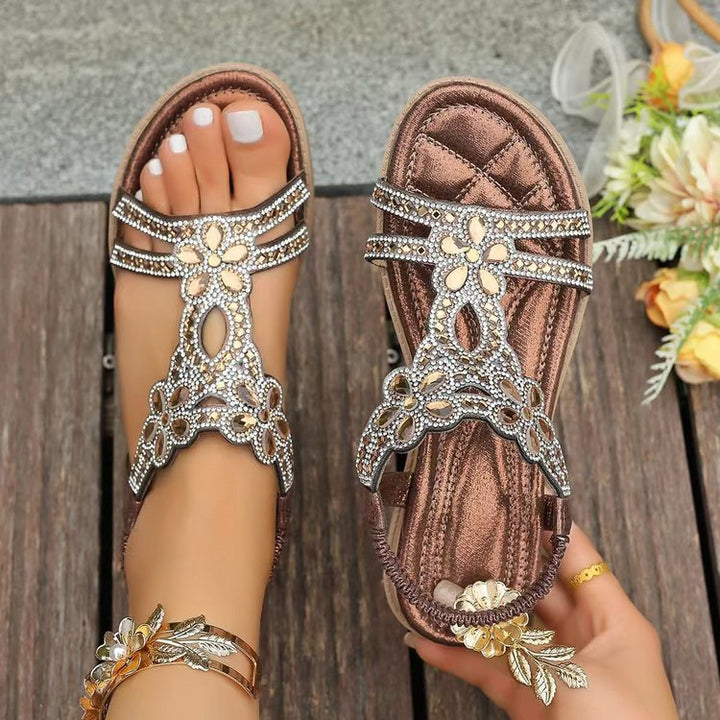 Ladies Colorful Sandals with Ornate Straps Lune London