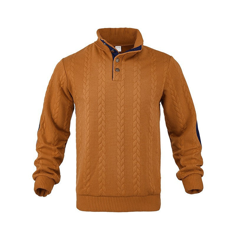 Knit sweater for men with high collar and trendy cable design Lune London