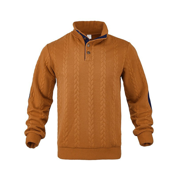Knit sweater for men with high collar and trendy cable design Lune London