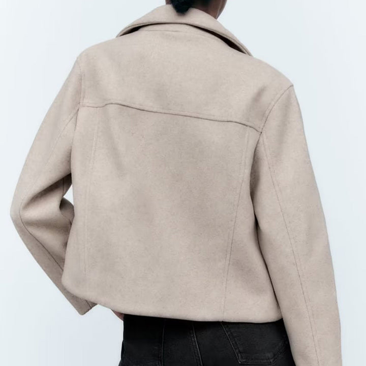 Casual women's transitional jacket in soft material with practical pockets Lune London