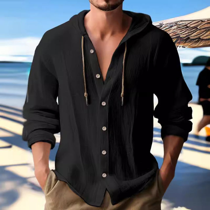 Casual shirt for men with hood and button placket Lune London