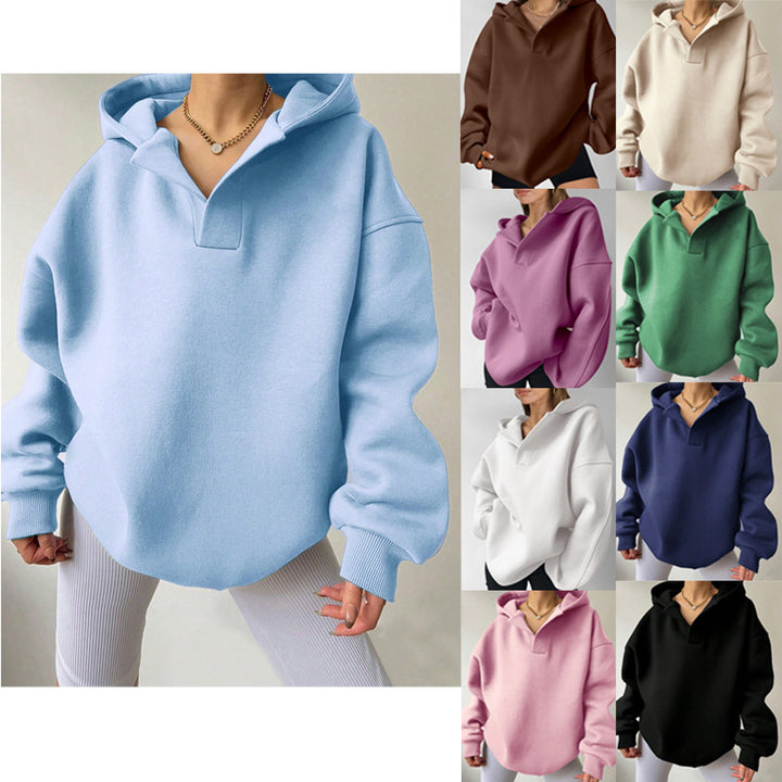 Oversized hoodie for women with half-zip Lune London