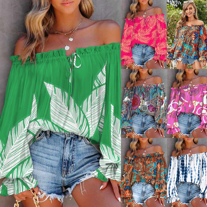 Ladies Off-Shoulder Batik Blouse Lune London
