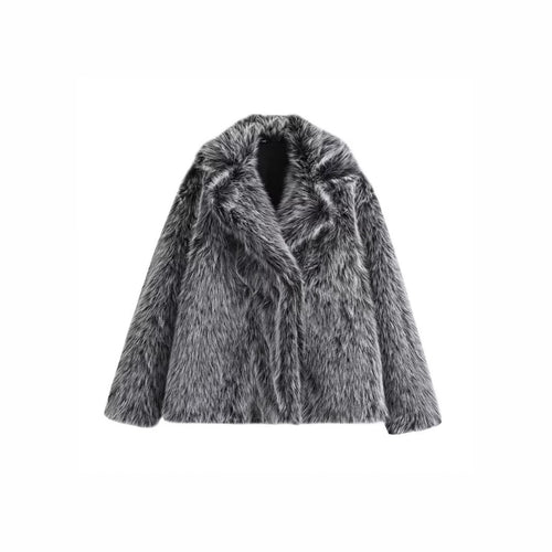 Women faux fur coat glam Lune London