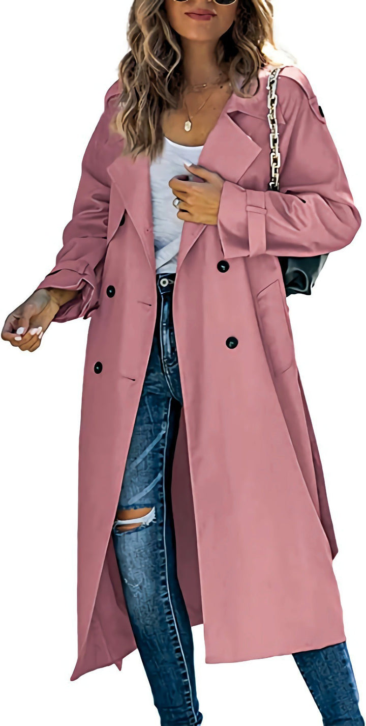 Ladies Elegant oversized trench coat with belted waist Chic and Style