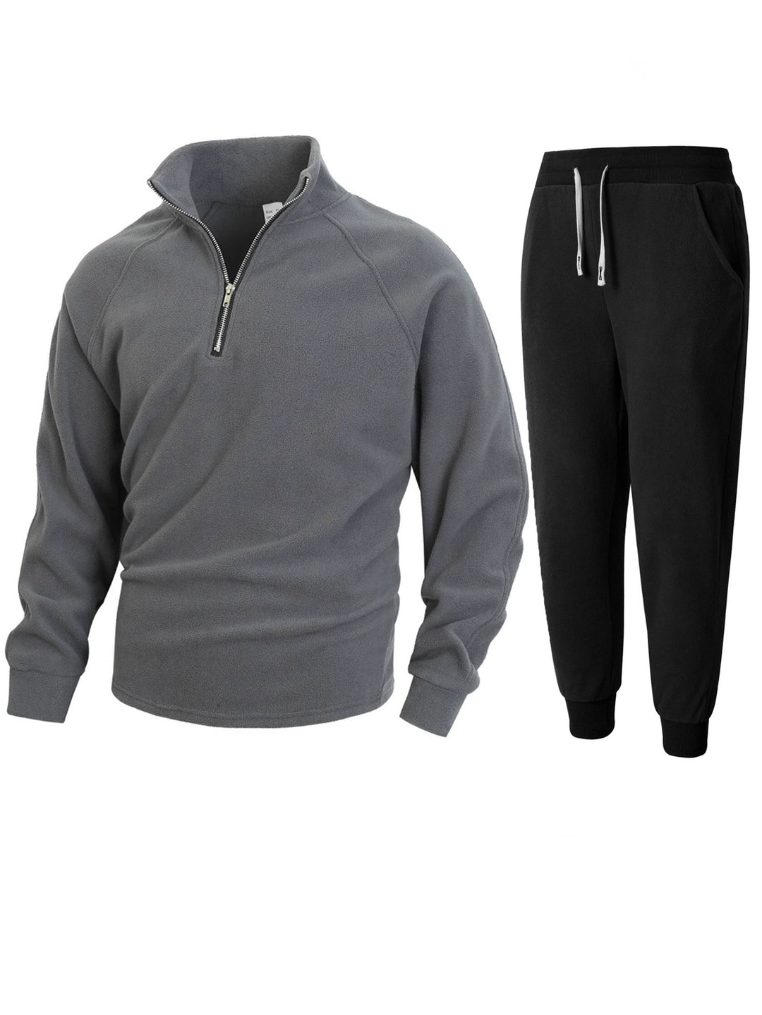 Men's fleece lounge jacket with mid-length zip Lune London