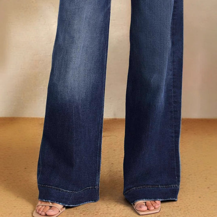 Jeans larges pour femmes avec taille adjustable et détail tendance Chic & Stil