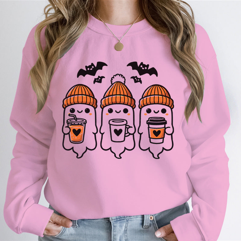 Sweatshirt pour femmes avec un design de fantôme joyeux et une coupe confortable Chic & Stil