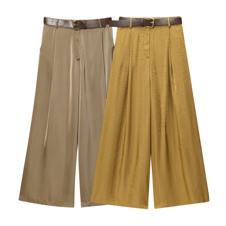 Femme pantalon large élégant Palazzo avec ceinture Lune London