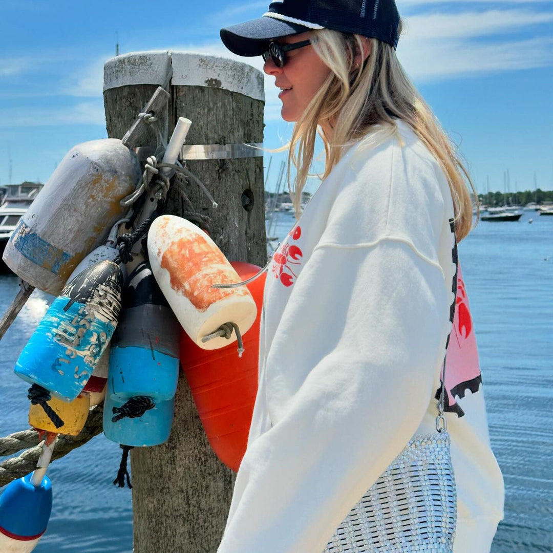 Casual sweater for women with creative crab print Lune London