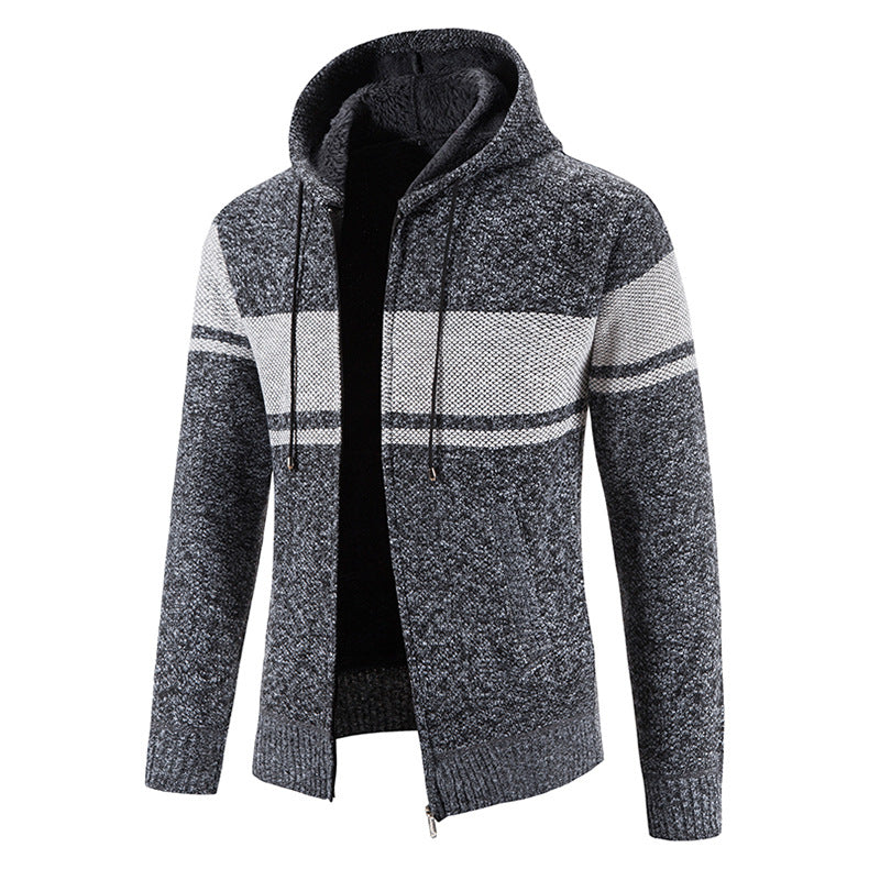 Men's hooded knit jacket with structured design Lune London