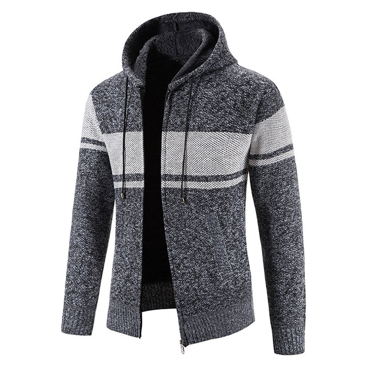 Men's hooded knit jacket with structured design Lune London